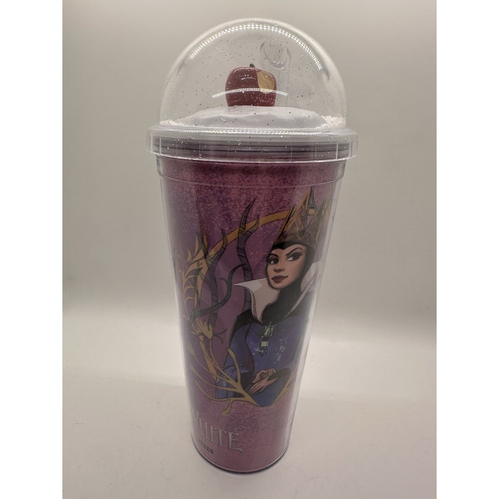 Regal Cinema Snow White/Evil Queen Movie 2025 Cup Tumbler Red Apple Snow Globe‎
